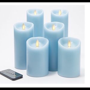 Luminara 6 piece assorted pillar set w/ remote